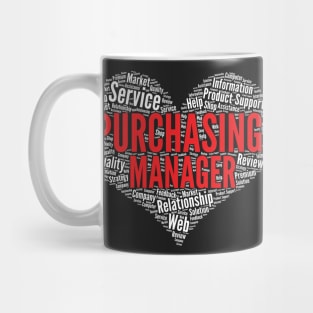 Purchasing manager Heart Shape Word Cloud Design print Mug